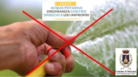Locandina limitazione utilizzo acqua potabile