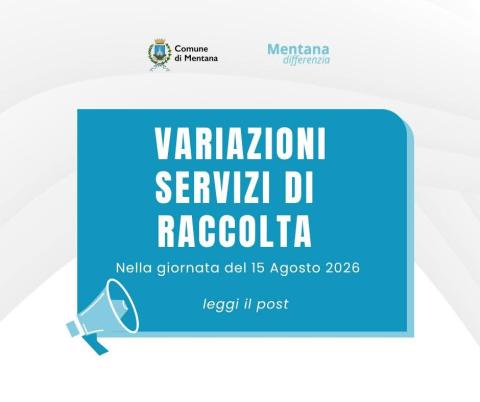 Annuncio variazione dei servizi di raccolta nella giornata del 15 agosto 2026