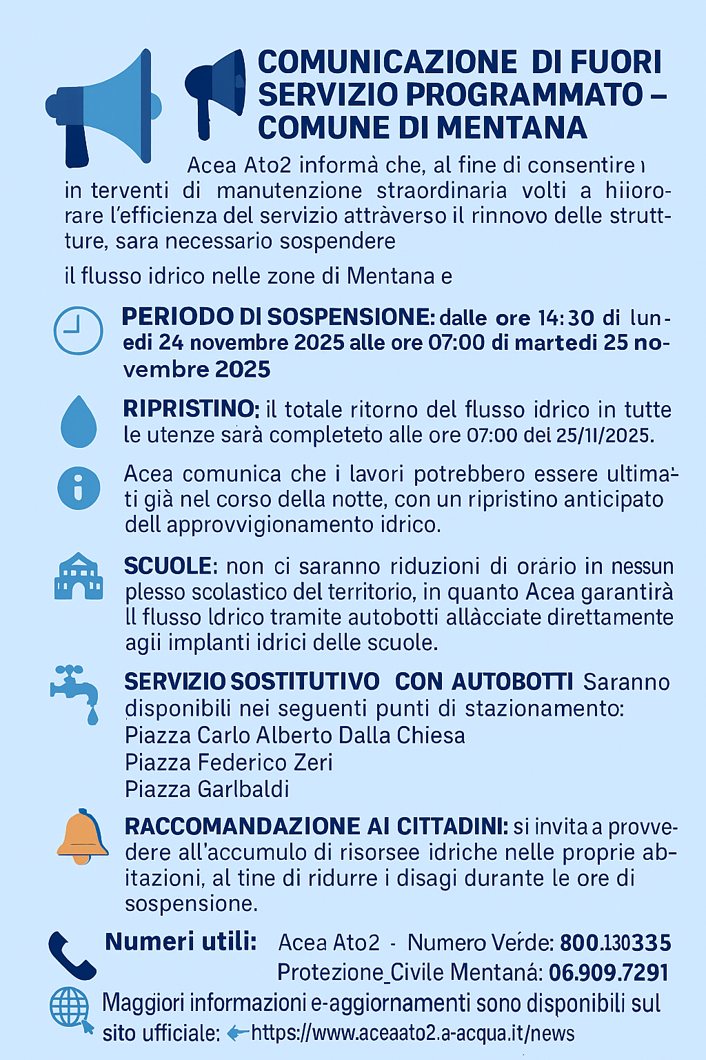 Volantino, ripete in forma grafica quanto espresso nell'avviso